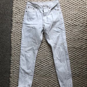 Levi white 501 straight leg jeans